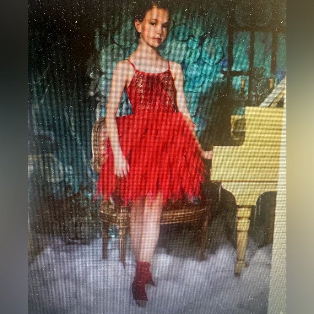 Tutu Du Monde Red with sparkles and feathers holiday tutu dress